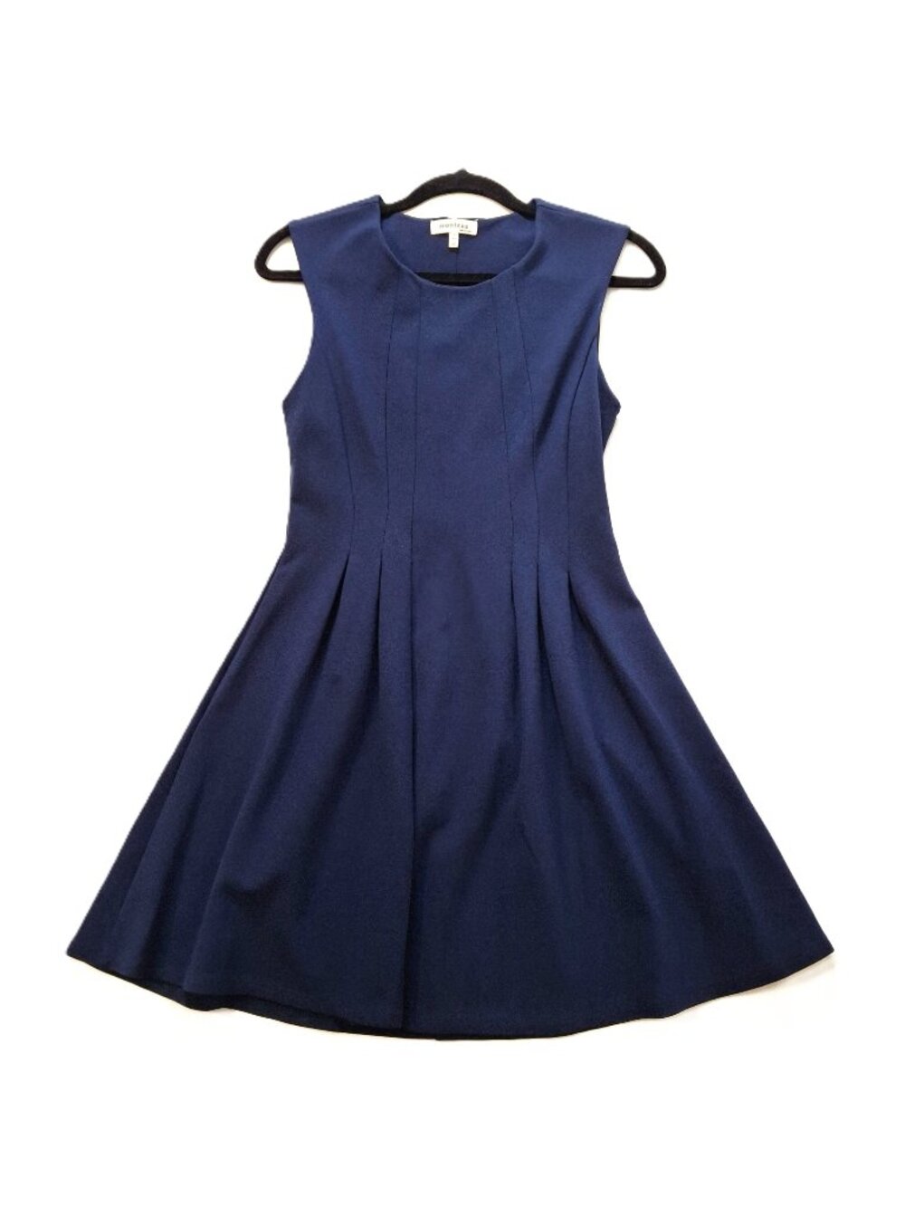 Monteau Los Angeles Size M High Scoop Neck Fit & Flare Dark Blue Dress Sleeveles